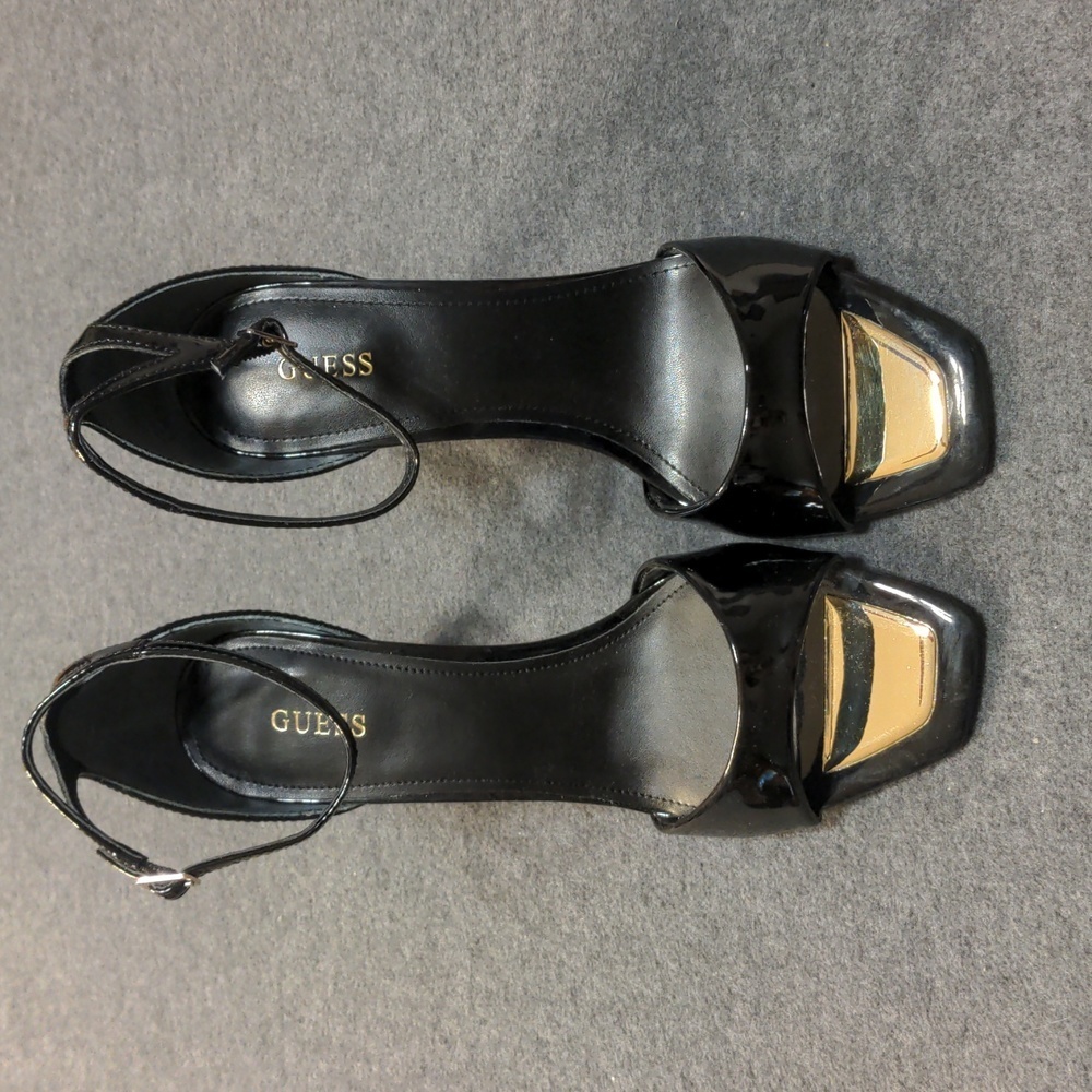 Guess Divine Ankle Strap Sandals, Women's Size 10 M, Black NWB